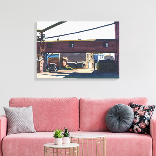 Lienzo Fábrica de cajas, Gloucester | Edward Hopper | (Insitu (Sala de estar))