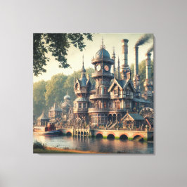 Lienzo Fábrica Industrial Steampunk Victorian