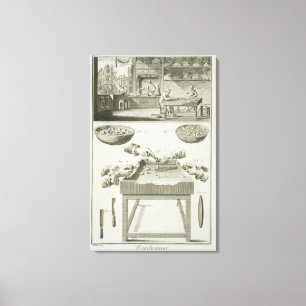 Lienzo Fabricación de corchos de la botella, del