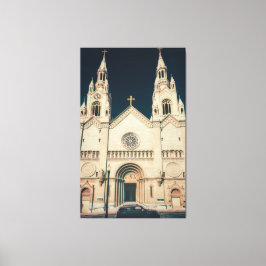 Lienzo Fachada de iglesia con cruz