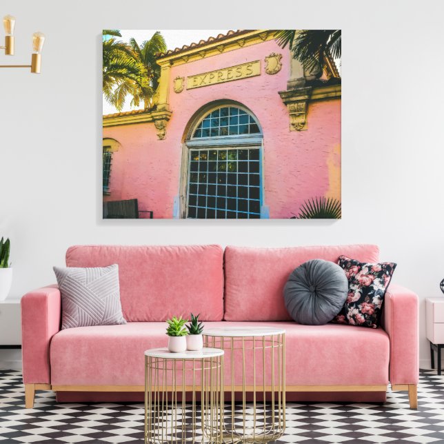 Lienzo Fachada de la estación de tren tropical (Insitu (Sala de estar))