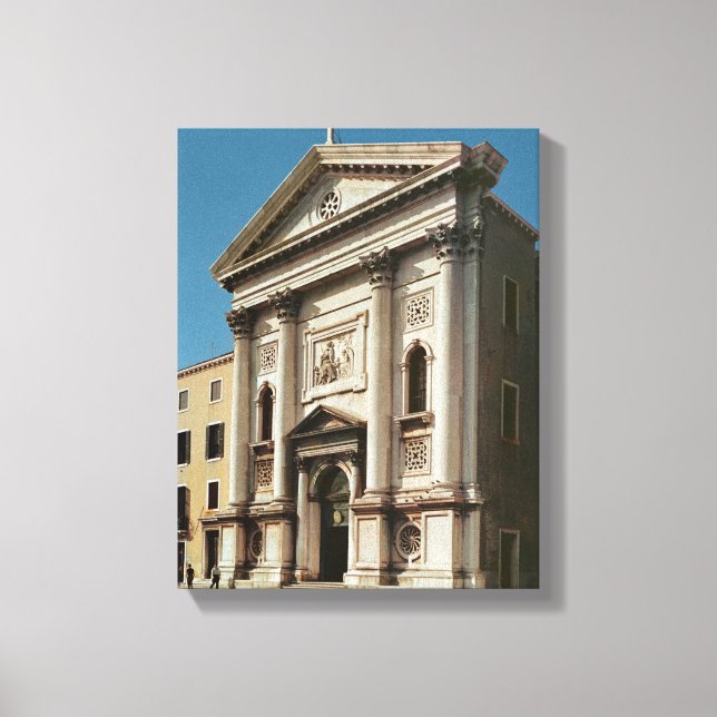 Lienzo Fachada de la iglesia de Santa María de la della (Anverso)