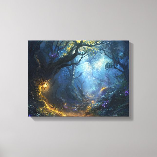 Lienzo Fae Fantasy Forest Night Scene (Anverso)