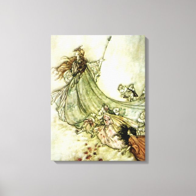 Lienzo Fairies Away - Arthur Rackham (Anverso)