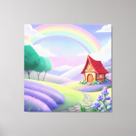 Lienzo Fairy Tale Under the Rainbow