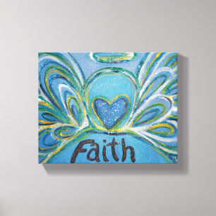 Lienzo Faith Angel Word Art Pintura de tela enrollada
