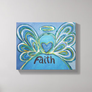 Lienzo Faith Angel Word Art Pintura de tela enrollada
