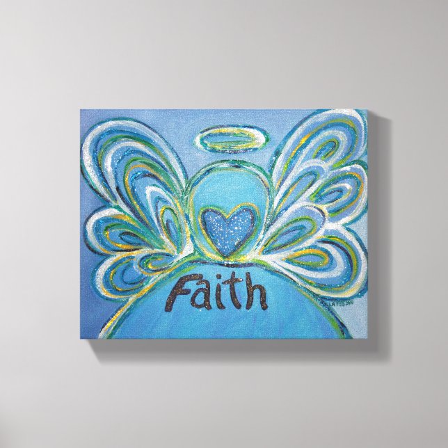 Lienzo Faith Angel Word Art Pintura de tela enrollada (Anverso)