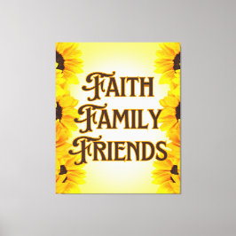 Lienzo Faith Family Friends Floral Wall Art