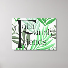 Lienzo Faith Family Friends Tropical Floral Wall Art