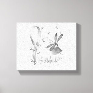 Lienzo Faith Hope Love Melanoma Awareness Dragonfly