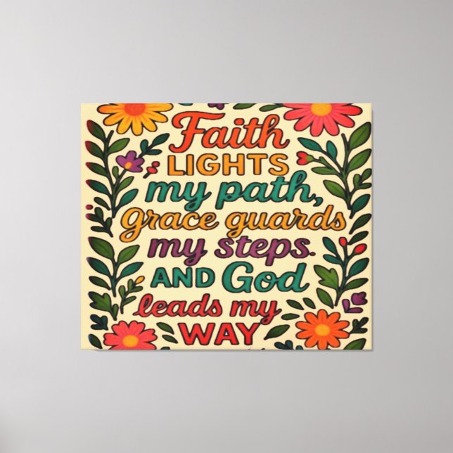 Lienzo Faith Lights My Path Christian Art - Inspirational (Anverso)