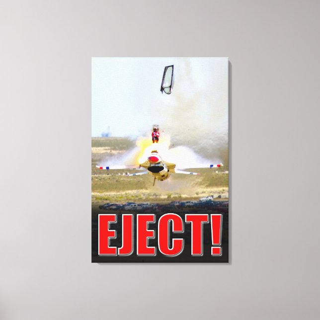 Lienzo FALCON DE COMBATE F-16C - ¡EJECUTAR! 24x36 (Anverso)