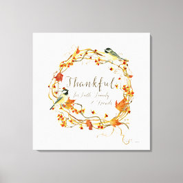Lienzo Fall Leaf Wreath Amigos de la Familia Fe Agradecid