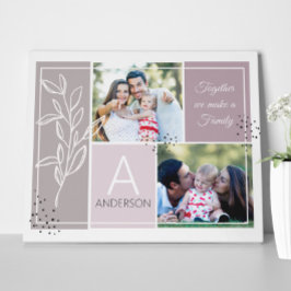 Lienzo FAMILIA 2 Collage de fotos Script Cita moderna