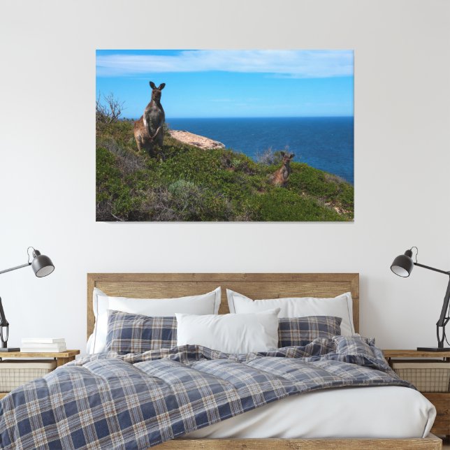 Lienzo Familia canguro con bebé disfrutando del lado del  (Insitu(Dormitorio))