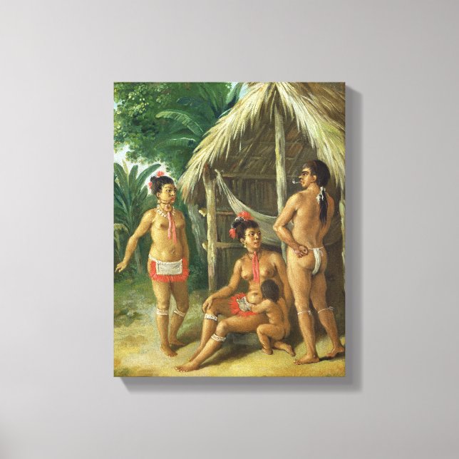 Lienzo Familia caribe de las Islas de Oleario en el exter (Anverso)