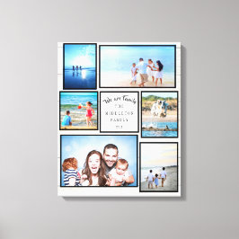 Lienzo Familia collage de fotos Rústica Somos familia