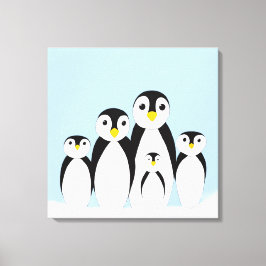 Lienzo Familia Cute Penguin