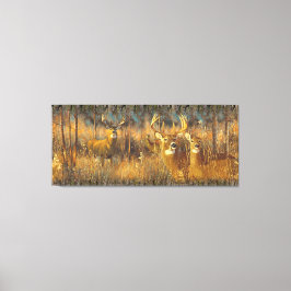 Lienzo Familia Deer En El Sol De La Mañana Del Otoño