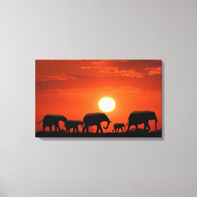 Lienzo Familia elefante (Anverso)