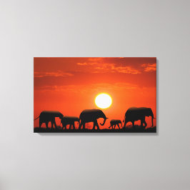 Lienzo Familia elefante