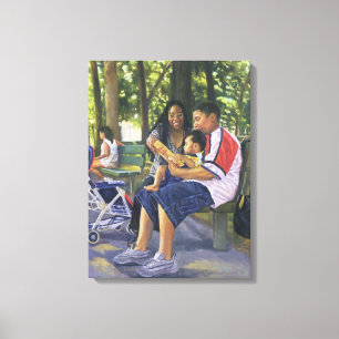 Lienzo Familia en el parque 1999