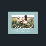 Lienzo Familia fotográfica elegante y bendita<br><div class="desc">Bonito diseño elegante de la familia fotográfica. Se puede personalizar el color de fondo azul del huevo de pato.</div>