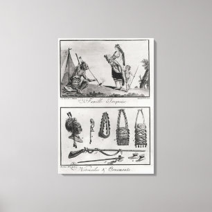 Lienzo Familia iroquesa, brazos y adornos