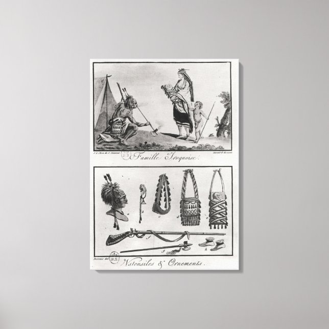 Lienzo Familia iroquesa, brazos y adornos (Anverso)