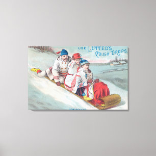 Lienzo Familia Tobogganing y usar la tos de Lutted