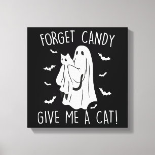 Lienzo Famoso Gato Halloween Fantasma Olvidar Candy Darme