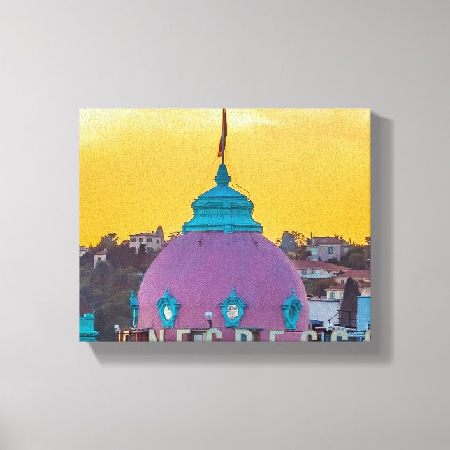 Lienzo Famoso hotel de lujo Hotel Negresco en Niza Franci (Anverso)