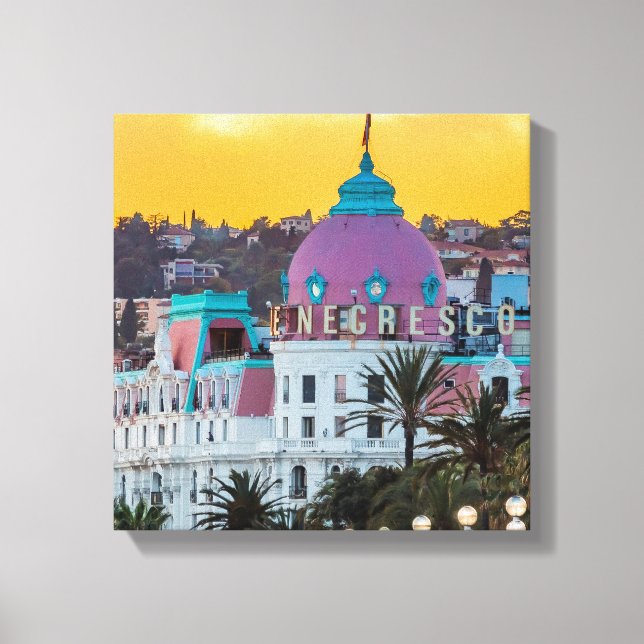 Lienzo Famoso hotel de lujo Hotel Negresco en Niza Franci (Anverso)