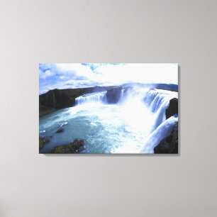 Lienzo Famoso Jodafoss cae en el norte de Islandia centra