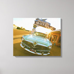 Lienzo Famoso motel Blue Swallow en la Ruta 66