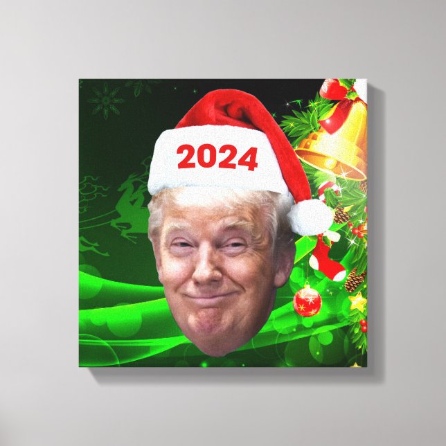 Lienzo Famoso regalo de los Navidades de Santa Trump 2024 (Anverso)