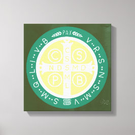 Lienzo Fancy Benedictine Cross No. 1 Green