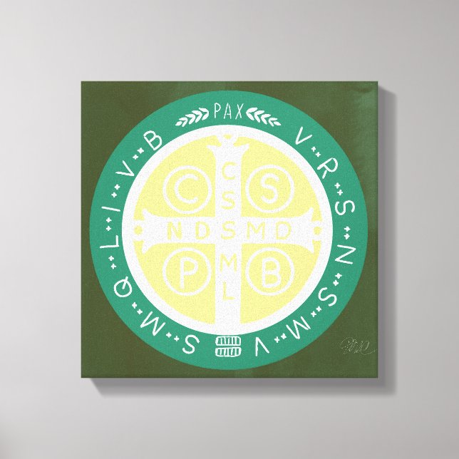Lienzo Fancy Benedictine Cross No. 1 Green (Anverso)