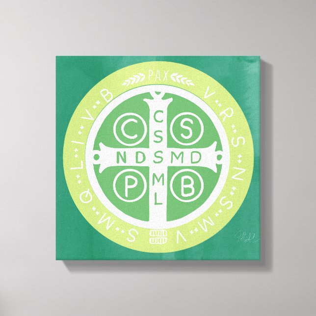 Lienzo Fancy Benedictine Cross No. 2 Green (Anverso)