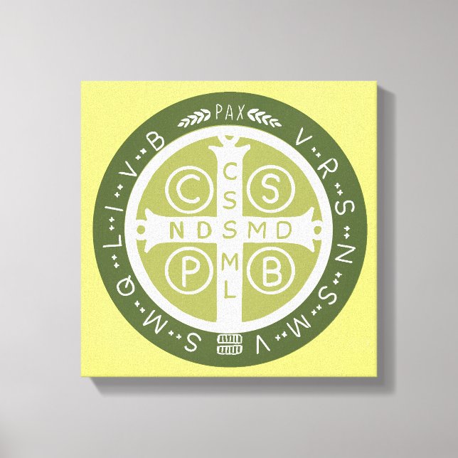 Lienzo Fancy Benedictine Cross No. 3 Green (Anverso)