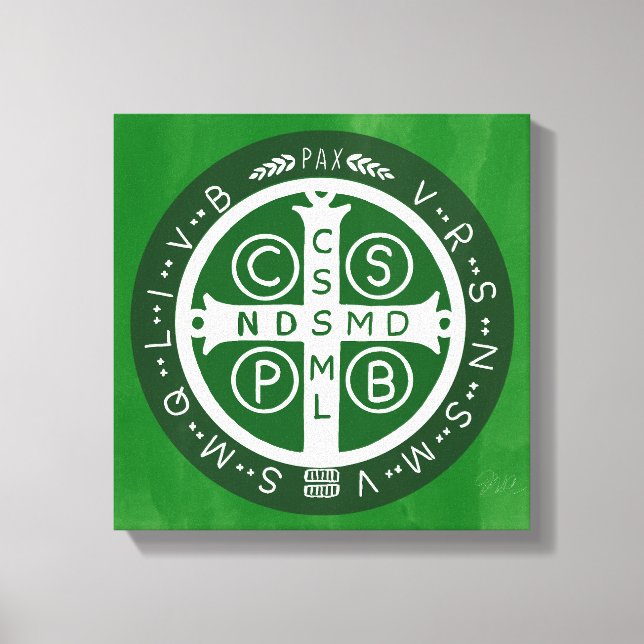 Lienzo Fancy Benedictine Cross No. 4 Green (Anverso)