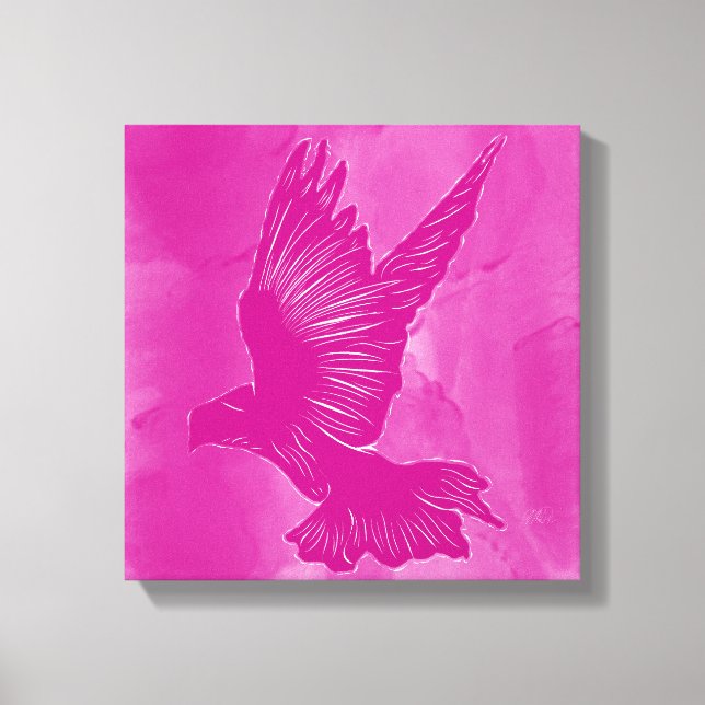Lienzo Fancy Holy Spirit Dove Abstract - Rosa (Anverso)