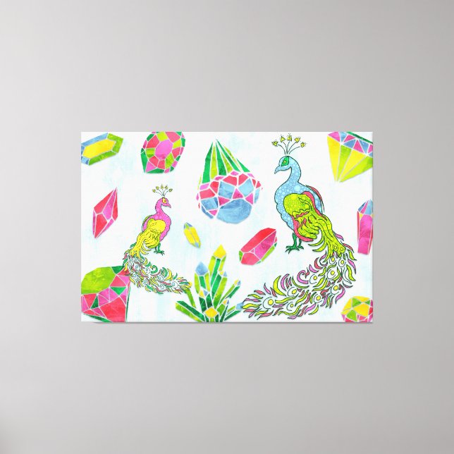 Lienzo Fancy Peacocks (Anverso)