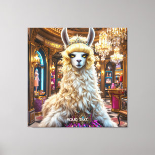 Lienzo Fantasía cute drama llama reina