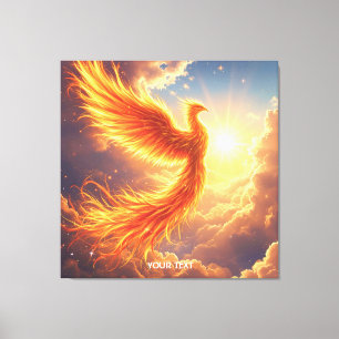 Lienzo Fantasía Cute Flaming Phoenix Rises