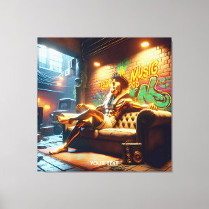 Lienzo Fantasía Cute La Música Egipcia De Dios.