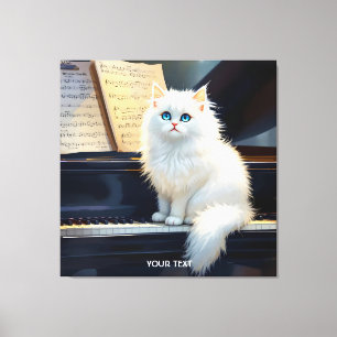 Lienzo Fantasía Cute Ragdoll Cat En Piano