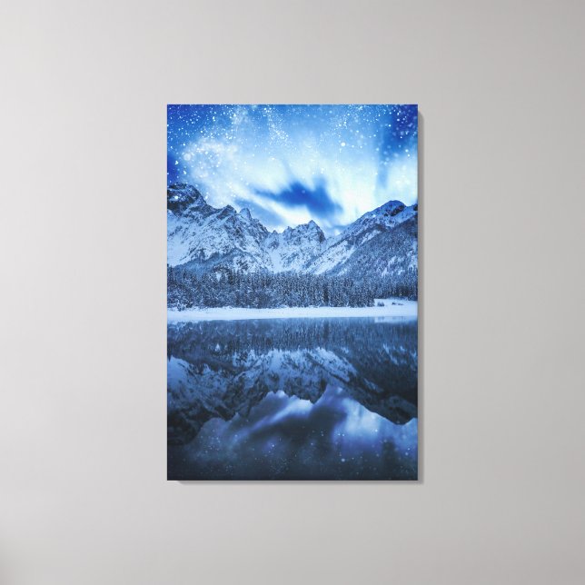 Lienzo Fantasía en el lago de montaña (Anverso)