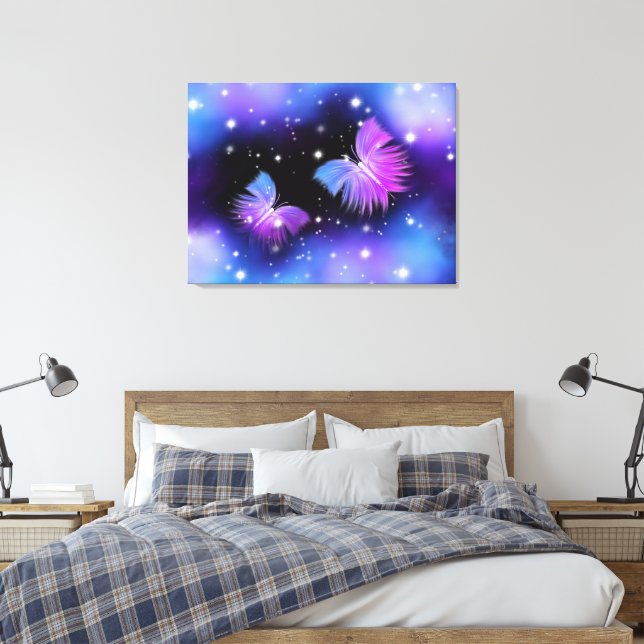 Lienzo Fantasía Espacial Mariposas Cosmógenas (Insitu(Dormitorio))